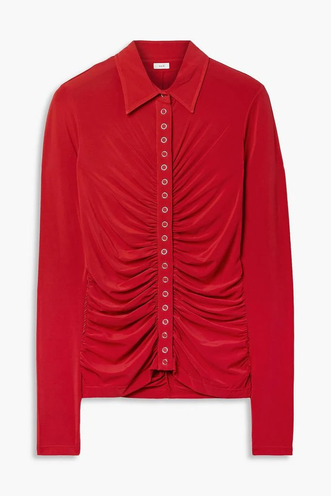 商品A.L.C.|Larsen ruched stretch-jersey shirt,价格¥1046,第1张图片