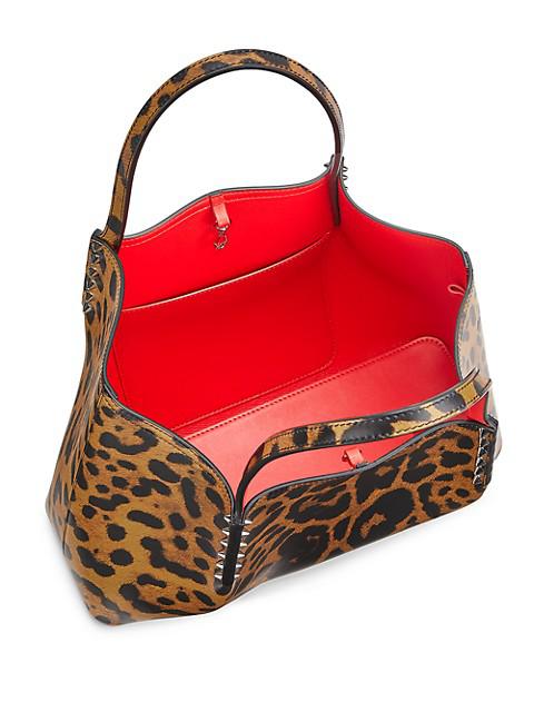 Cabarock Leopard-Print Leather Tote商品第3张图片规格展示
