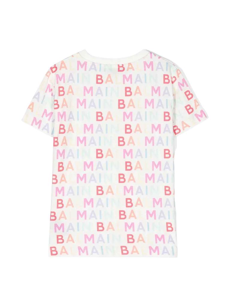 Balmain White/multicolor T-shirt Unisex商品第2张图片规格展示