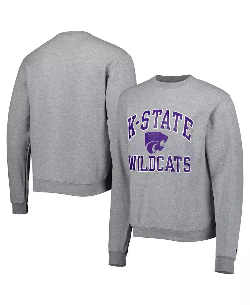 商品CHAMPION|Men's Heather Gray Kansas State Wildcats High Motor Pullover Sweatshirt,价格¥307,第1张图片