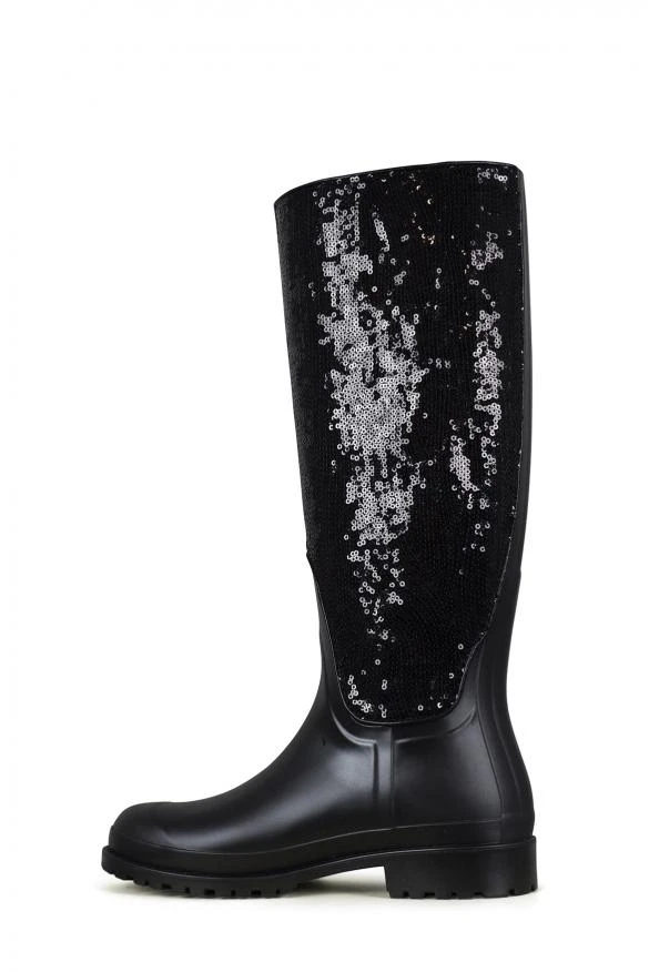 商品Yves Saint Laurent|Luxury shoes for women saint laurent festival 25 black rubber boots,价格¥3052,第4张图片详细描述