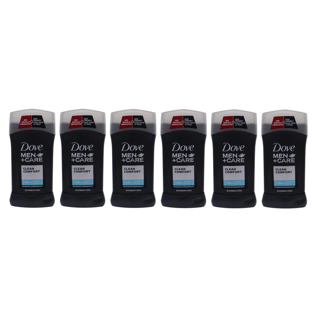 商品Dove|Men Plus Care Clean Comfort Antiperspirant Deodorant by Dove for Men - 3 oz Deodorant Stick - Pack of 6,价格¥367,第1张图片