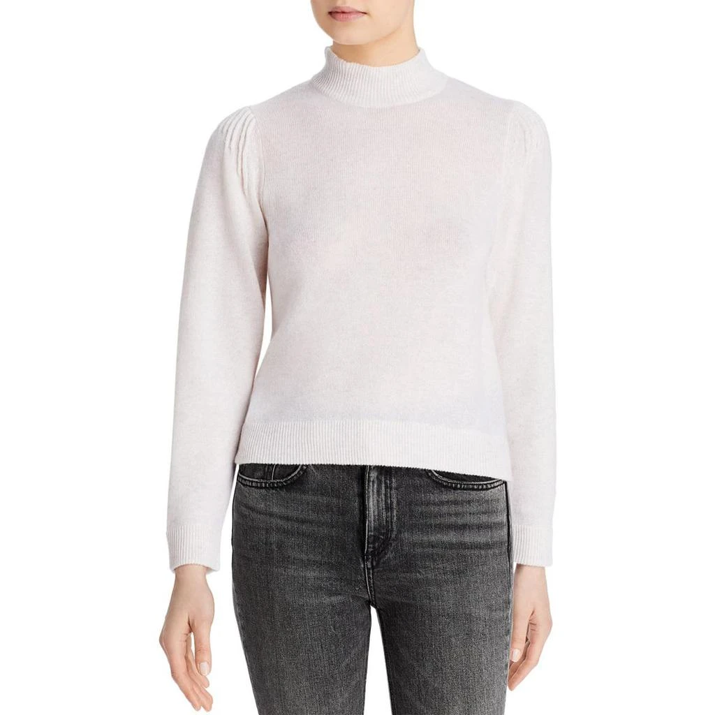 商品AQUA|Aqua Womens Cash Pleated Ribbed Trim Mock Sweater,价格¥238,第1张图片