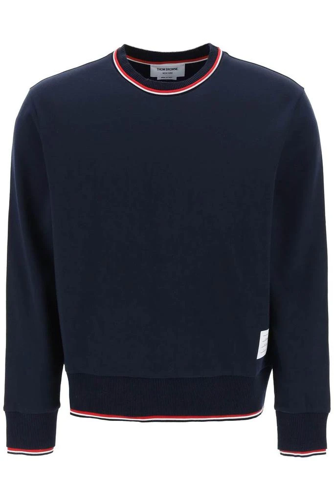 商品Thom Browne|Cotton sweater with RWB stripe trims,价格¥2723,第1张图片