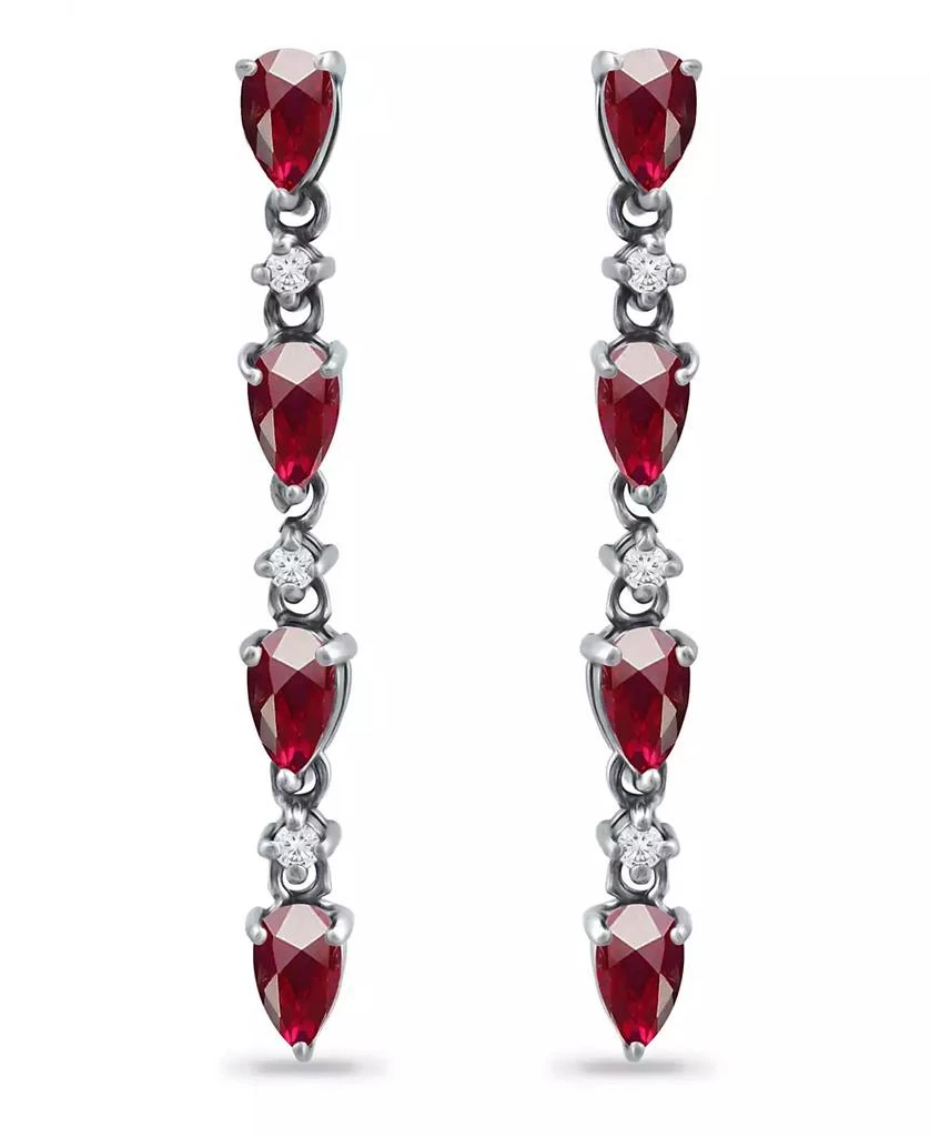 商品Giani Bernini|Created Ruby and Cubic Zirconia Linear Drop Earrings,价格¥158,第1张图片
