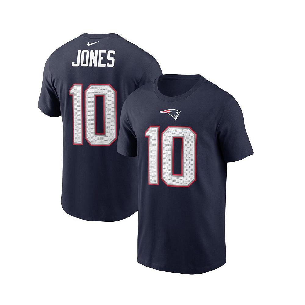 Men's Mac Jones Navy New England Patriots 2021 NFL Draft First Round Pick Player Name & Number T-shirt商品第1张图片规格展示