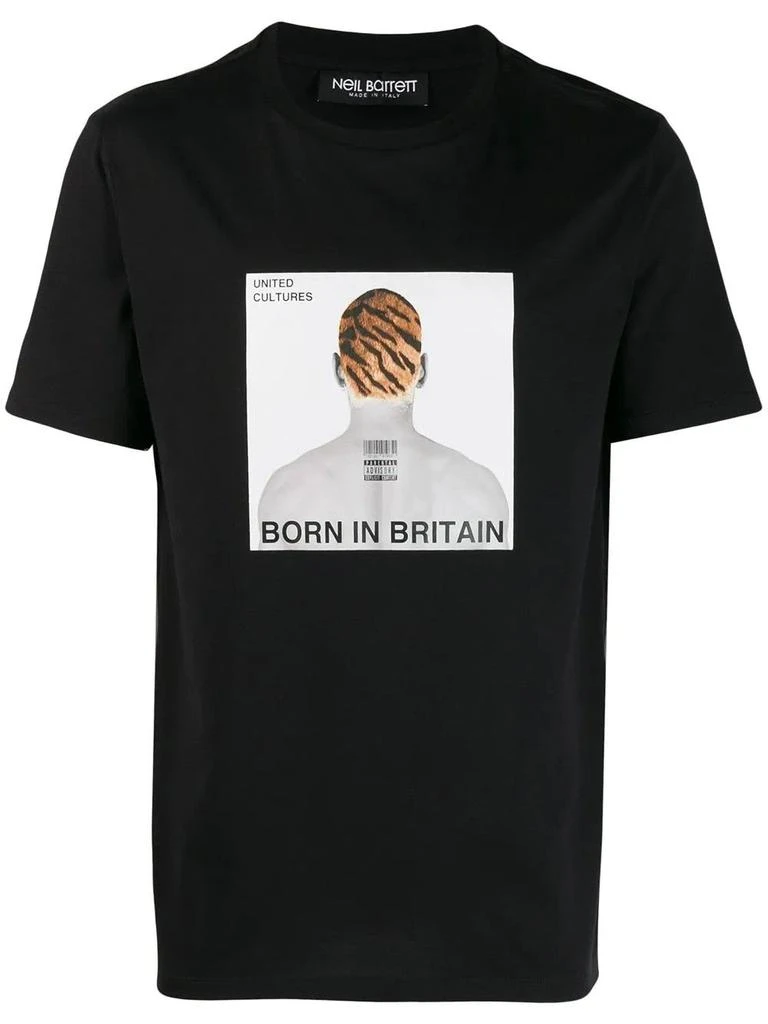 商品Neil Barrett|Neil Barrett Mens Black Cotton T-Shirt,价格¥3249,第1张图片