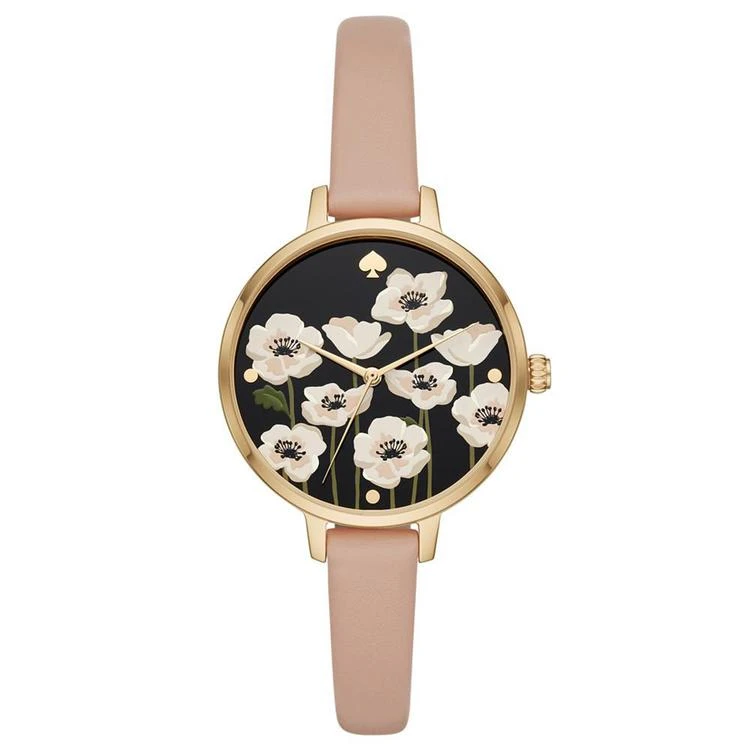 商品Kate Spade|Women's Metro Vachetta Leather Strap 34mm Watch & Earrings Box Gift Set,价格¥1459,第2张图片详细描述