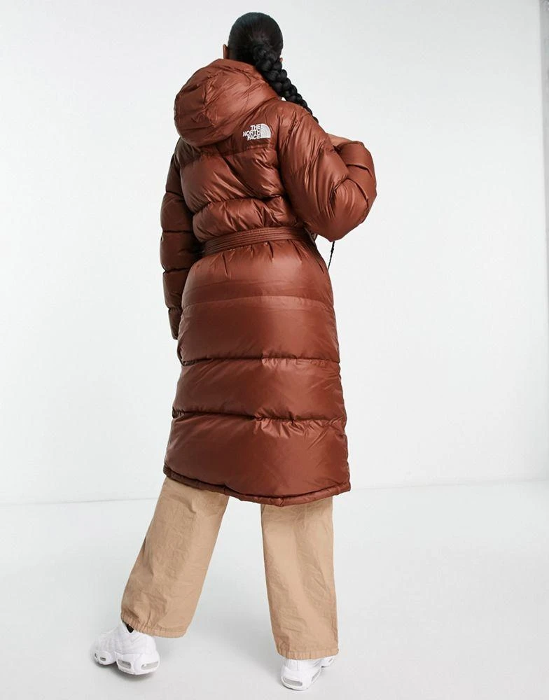 商品The North Face|The North Face Nuptse belted long down parka coat in brown,价格¥2853,第4张图片详细描述