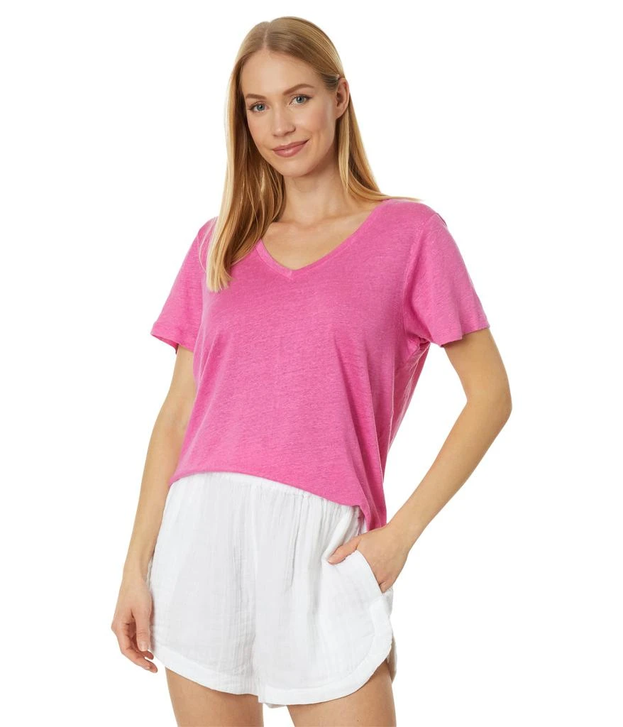 商品Vineyard Vines|Linen V-Neck Tee,价格¥326,第1张图片
