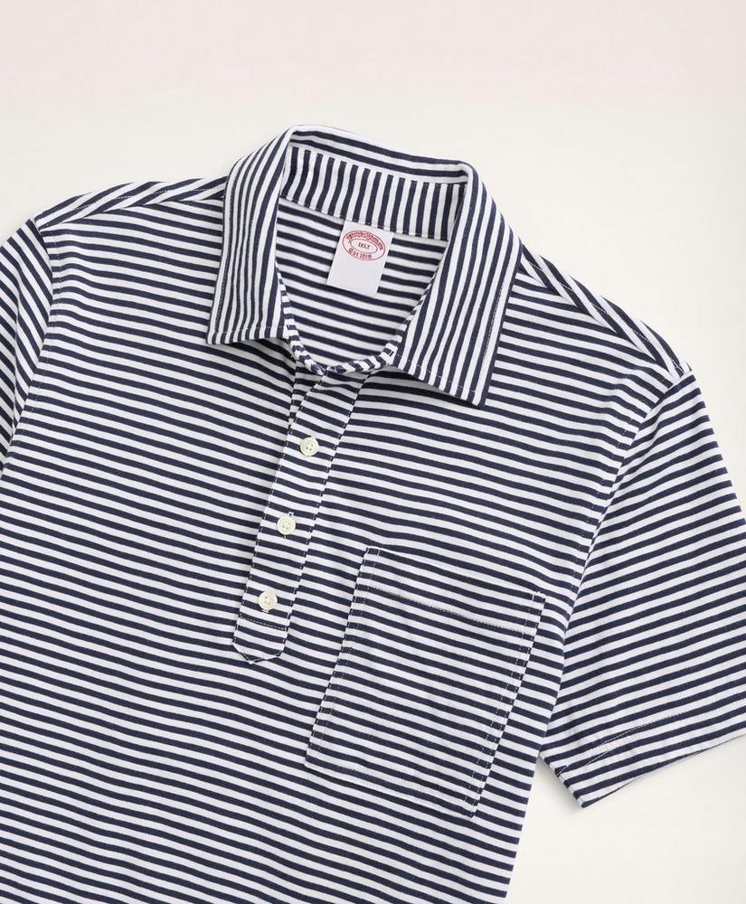 Big & Tall Vintage Jersey Feeder Stripe Polo Shirt商品第2张图片规格展示