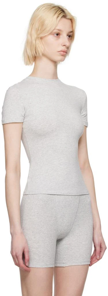 商品SKIMS|Gray Cotton Jersey T-Shirt,价格¥469,第2张图片详细描述