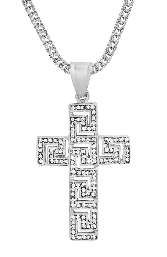 商品HMY JEWELRY|Men's Stainless Steel Crystal Cross Necklace,价格¥313,第3张图片详细描述