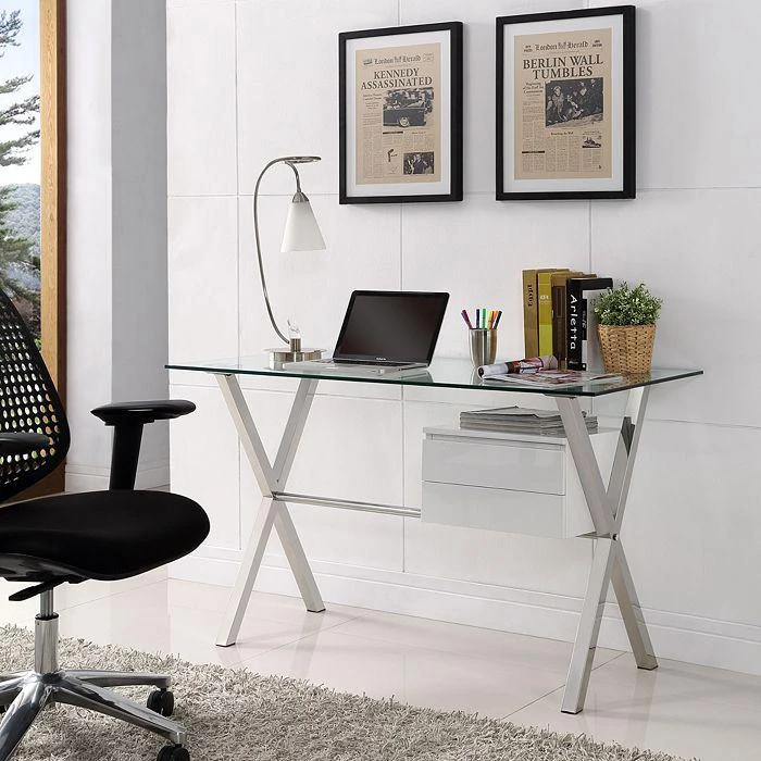 商品Modway|Stasis Glass Top Office Desk,价格¥3728,第5张图片详细描述