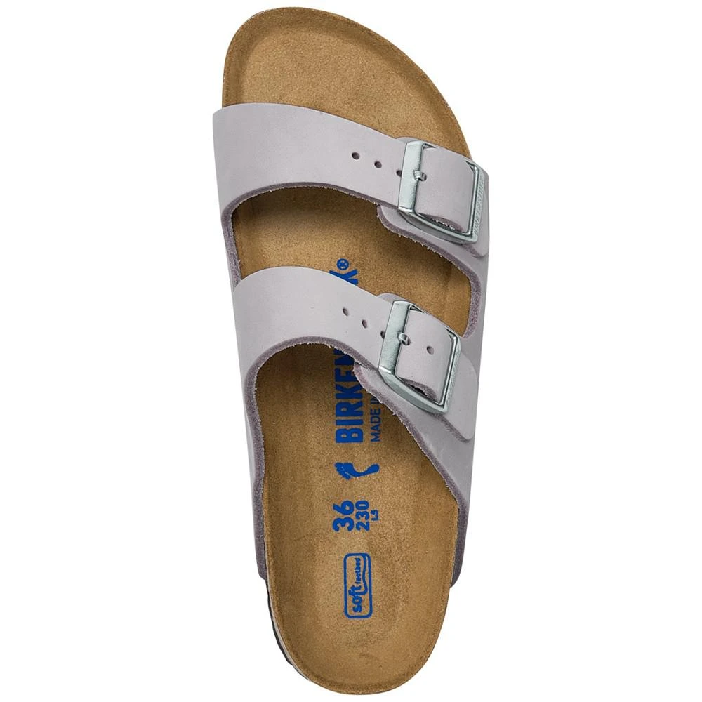 商品Birkenstock|Women's Arizona Nubuck Leather Soft Footbed Sandals from Finish Line,价格¥1093,第5张图片详细描述