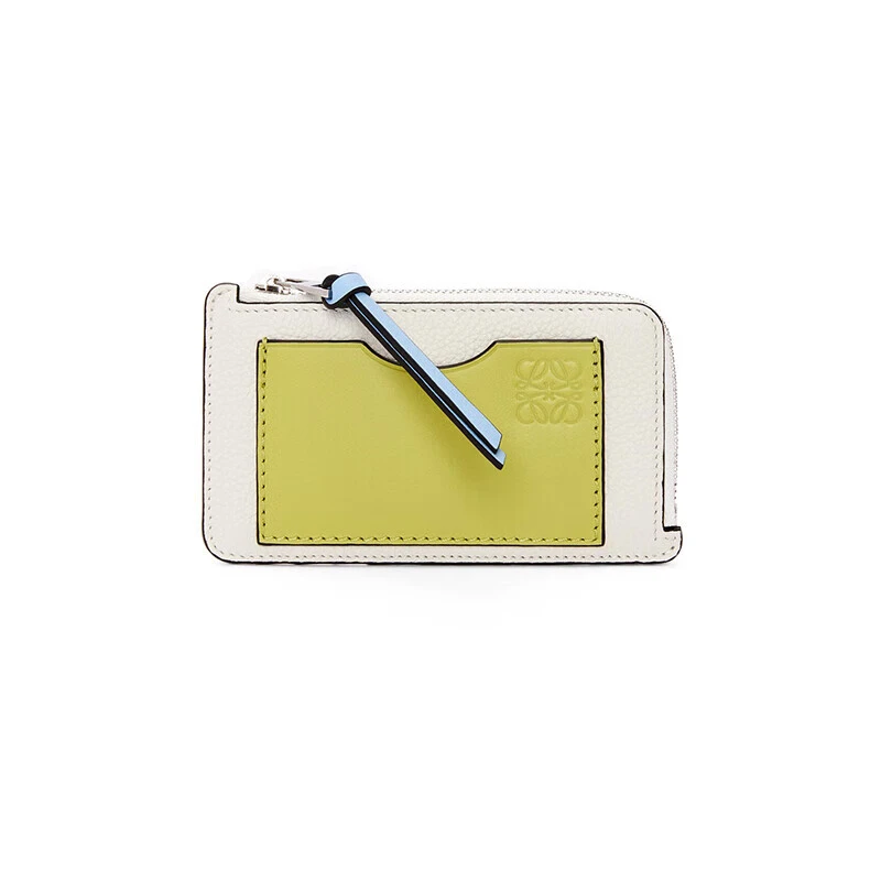 商品Loewe|罗意威（LOEWE）女士白色/柠檬黄色小牛皮卡包,价格¥2386,第1张图片