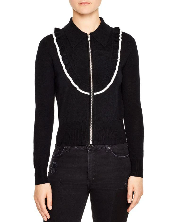 商品Sandro|Tao Ruffled Zip-Up Cardigan,价格¥1092,第1张图片