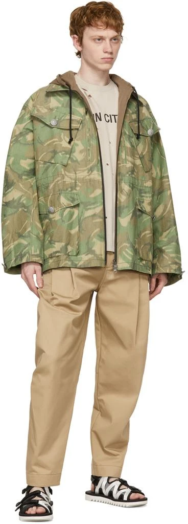 商品SANKUANZ|Reversible Khaki & Brown Camo Hooded Jacket,价格¥1541,第5张图片详细描述