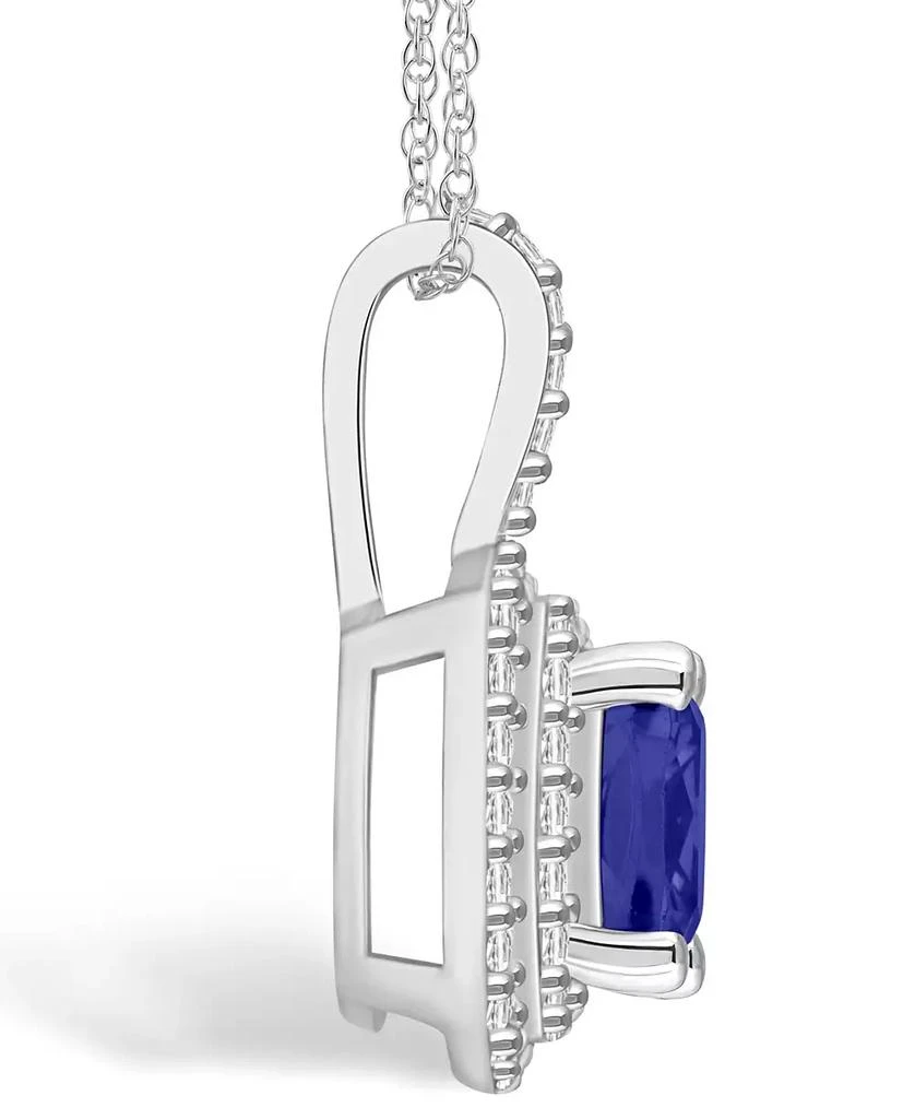 商品Macy's|Tanzanite (2-1/3 Ct. t.w.) and Diamond (1/2 Ct. t.w.) Halo Pendant Necklace,价格¥10994,第3张图片详细描述