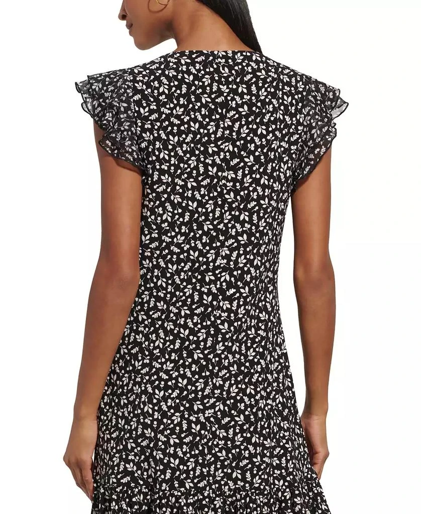 商品Tommy Hilfiger|Women's Printed Flutter-Sleeve Dress,价格¥294,第2张图片详细描述