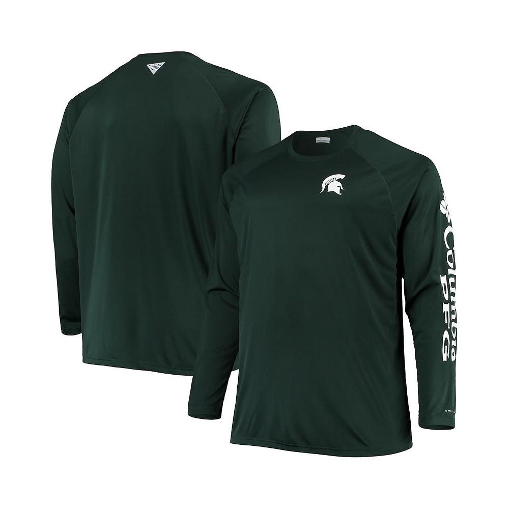 Men's Green Michigan State Spartans Big and Tall Terminal Tackle Omni-Shade Long Sleeve Raglan T-shirt商品第1张图片规格展示