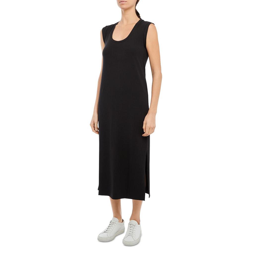 Theory Womens Modal Cuff Scoop Midi Dress商品第1张图片规格展示