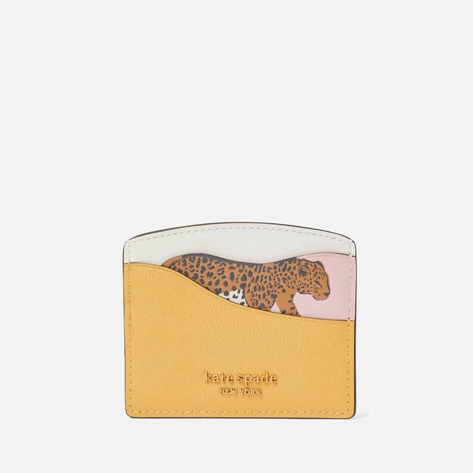 商品Kate Spade|Kate Spade New York Lucy Leopard Appliquéd Saffiano Leather Cardholder,价格¥350,第1张图片