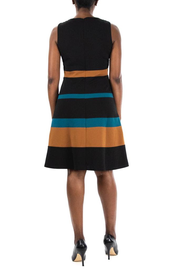 Sleeveless Jewel Neck Colorblock Dress商品第2张图片规格展示