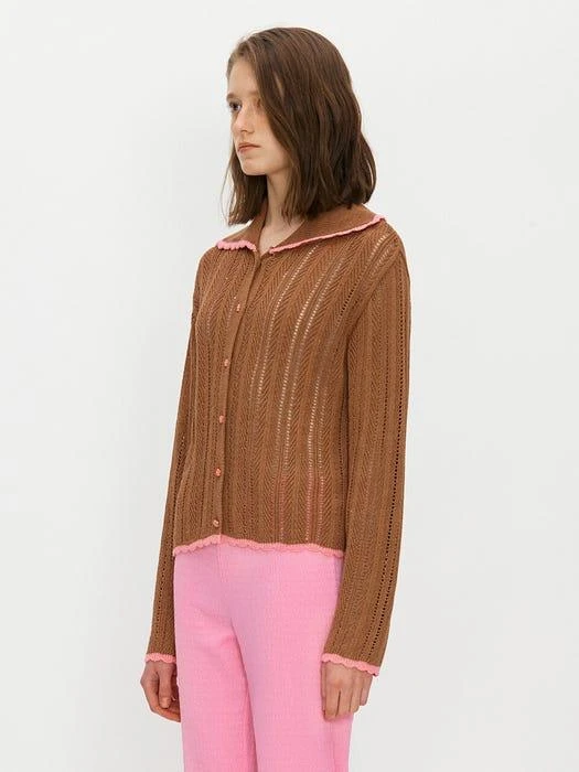 商品BEMUSE MANSION|Scotch Sailor Knit Cardigan (Cocoa Mocha),价格¥978,第3张图片详细描述