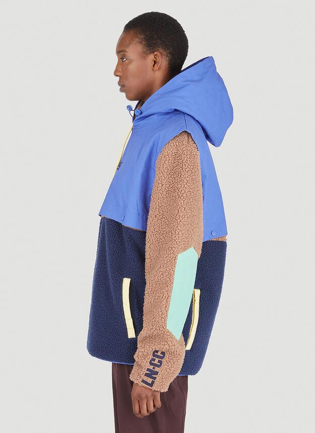 Borg Hybrid Hooded Sweatshirt in Brown商品第4张图片规格展示