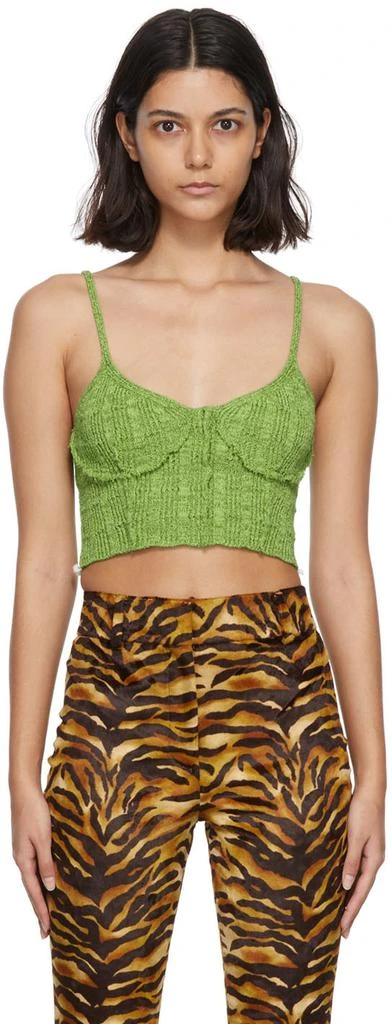 商品Acne Studios|Green Wool Textured Camisole,价格¥902,第1张图片