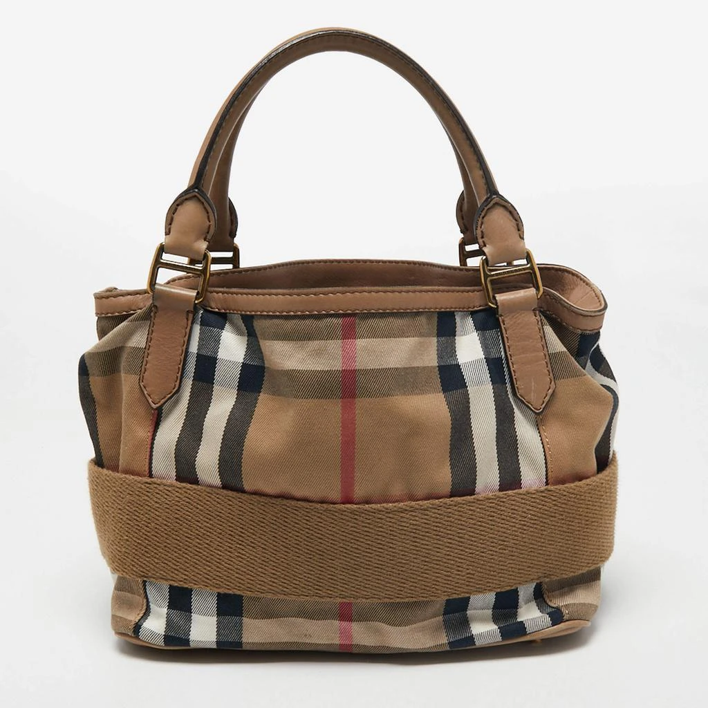 商品[二手商品] Burberry|Burberry Beige House Check Canvas and Leather Aurelia Diaper Bag,价格¥3148,第4张图片详细描述