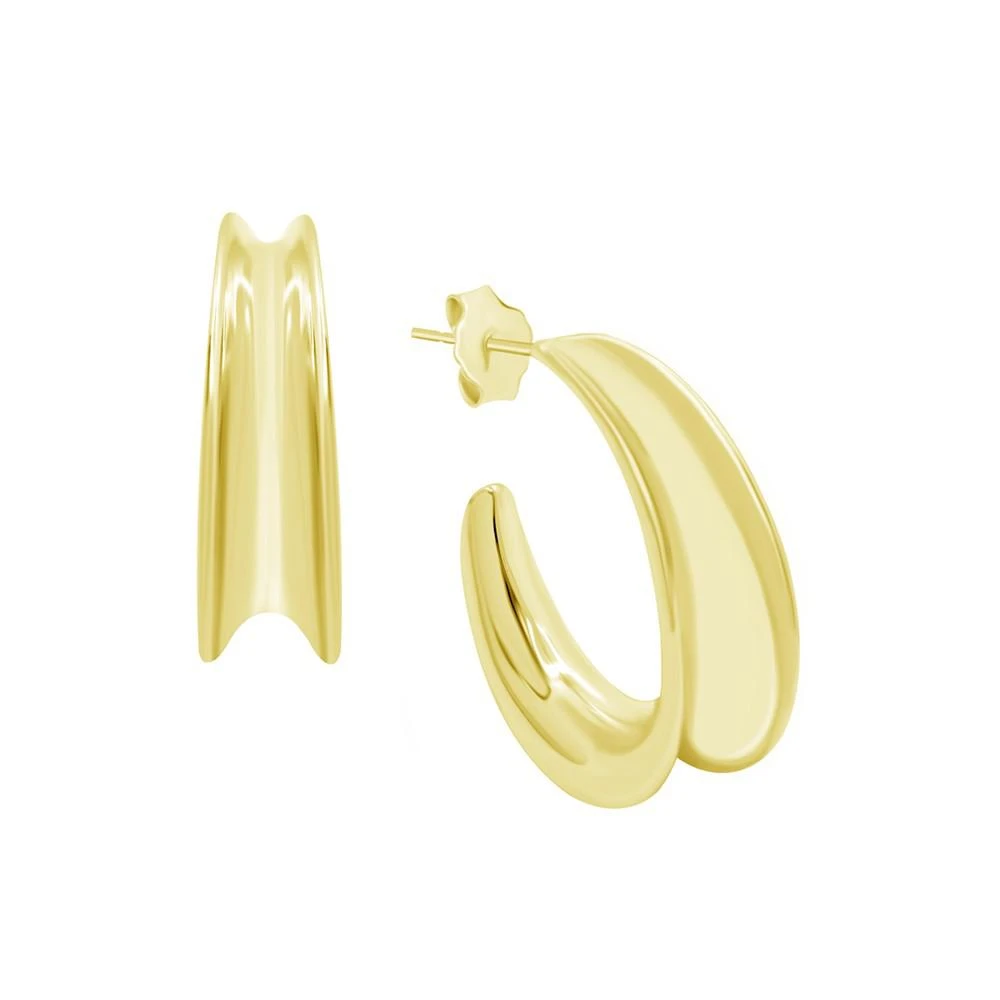 商品Essentials|And Now This Polished Concaved C-Hoop Earring in Gold Plate or Silver Plate,价格¥379,第1张图片