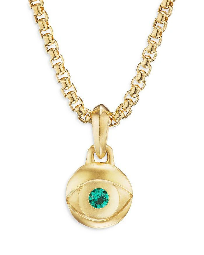 商品David Yurman|Men's 18K Yellow Gold Amulets Emerald Evil Eye Pendant,价格¥14712,第1张图片