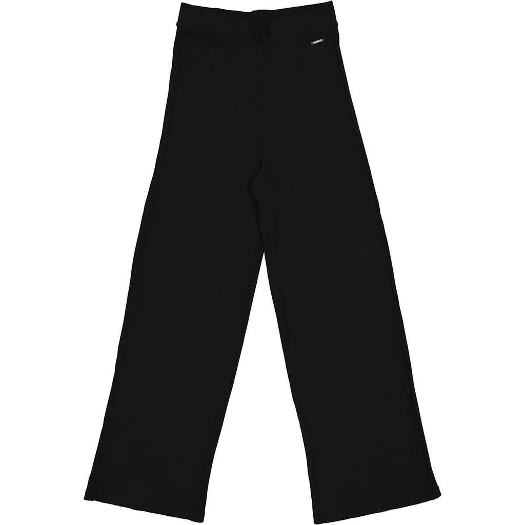 商品Fila|Fila Ladies Black Dasha Ribbed Wide Trousers, Size Medium,价格¥253,第1张图片