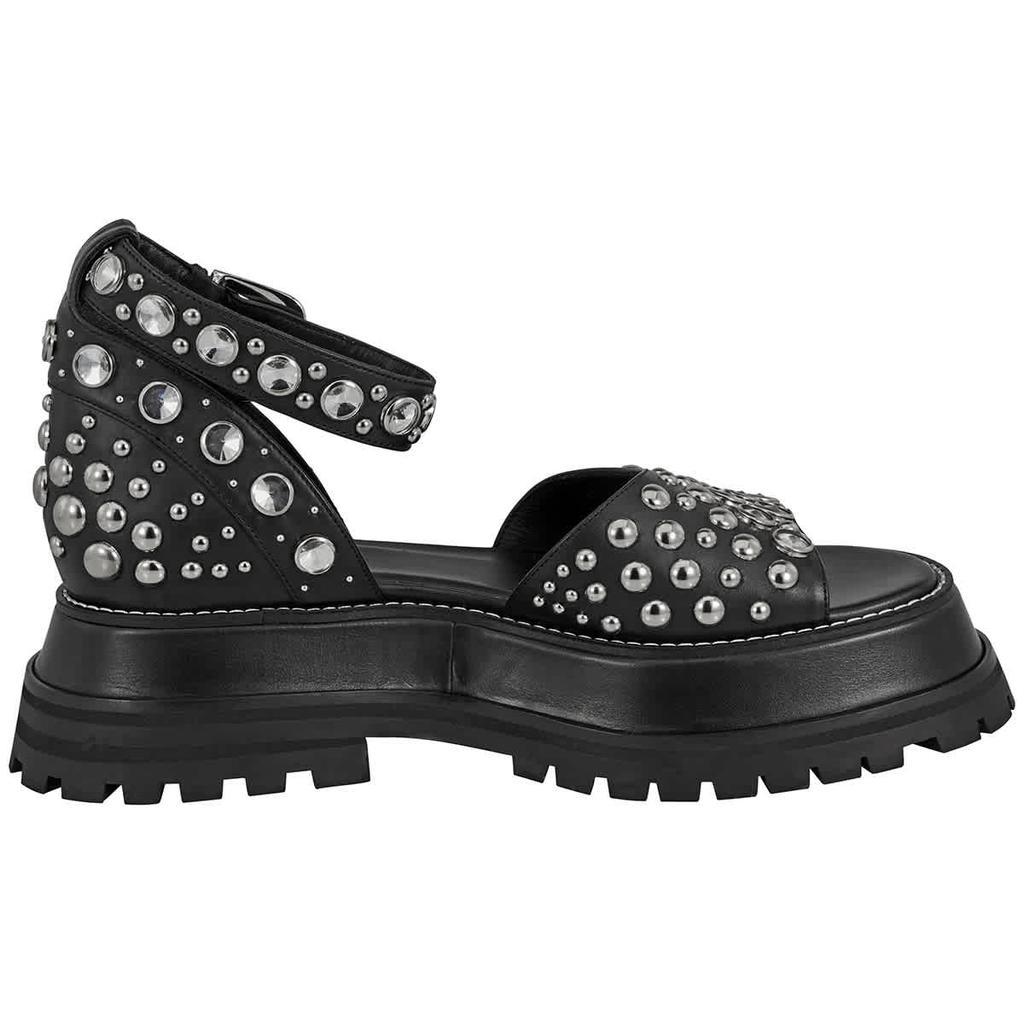 商品Burberry|Black Barnsby Embellished Flatform Sandals,价格¥6162,第1张图片