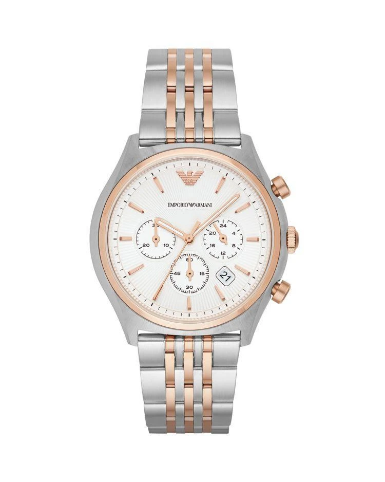 商品Emporio Armani|Three Hand Brown Leather Watch, 43 mm,价格¥2780,第1张图片