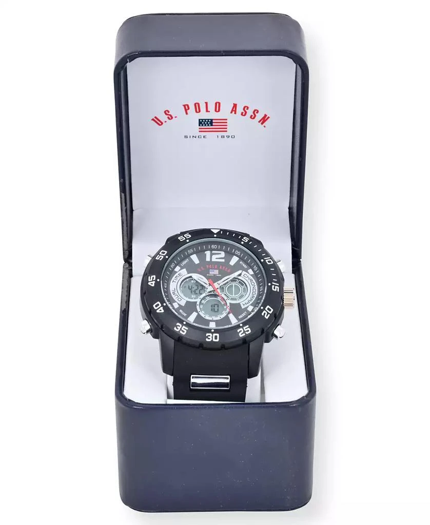 商品U.S. POLO ASSN.|U.S. Polo Association Men's Black and Silver Strap Watch,价格¥448,第4张图片详细描述