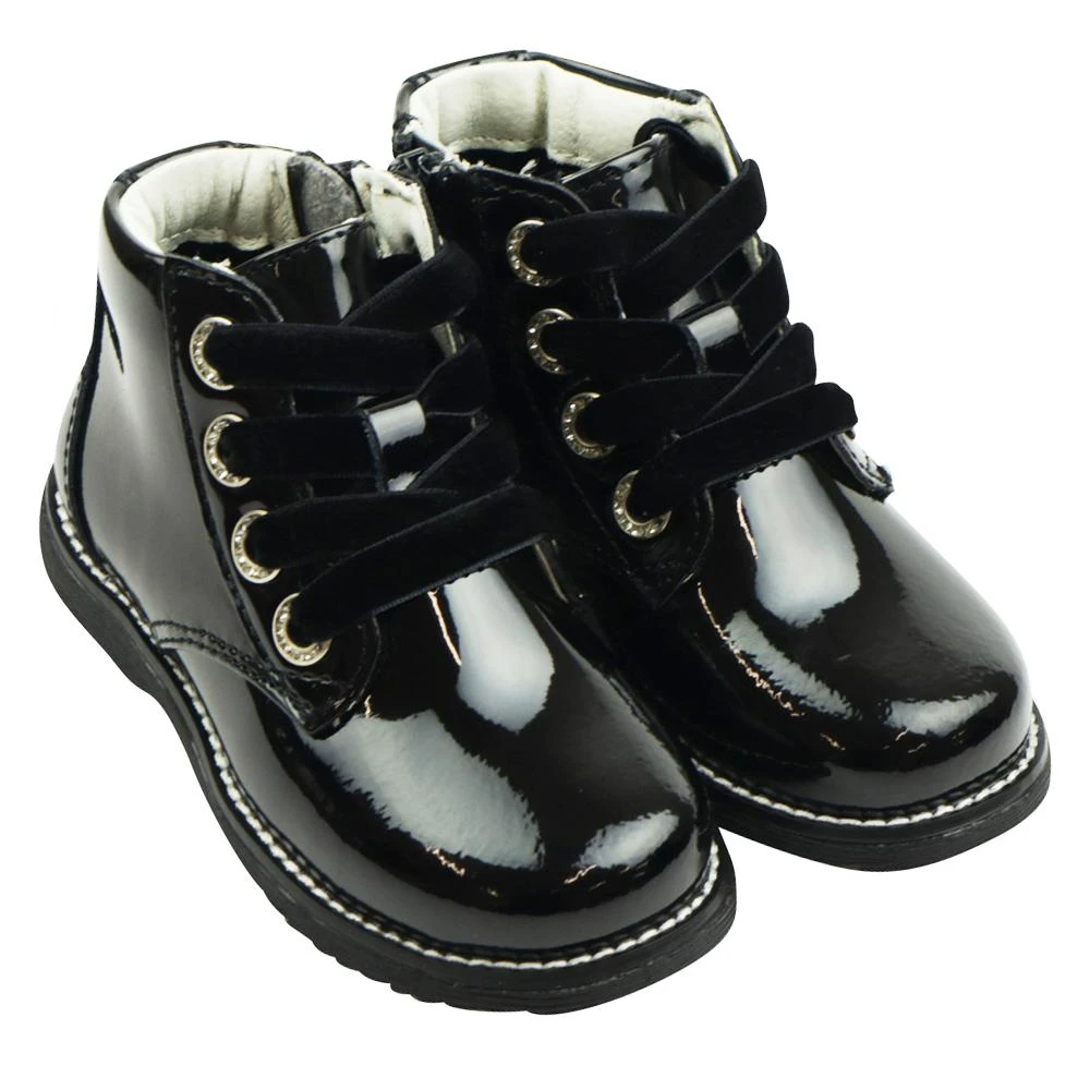 商品Lelli Kelly|Black Patent Lace Up Ankle Boots,价格¥211,第1张图片