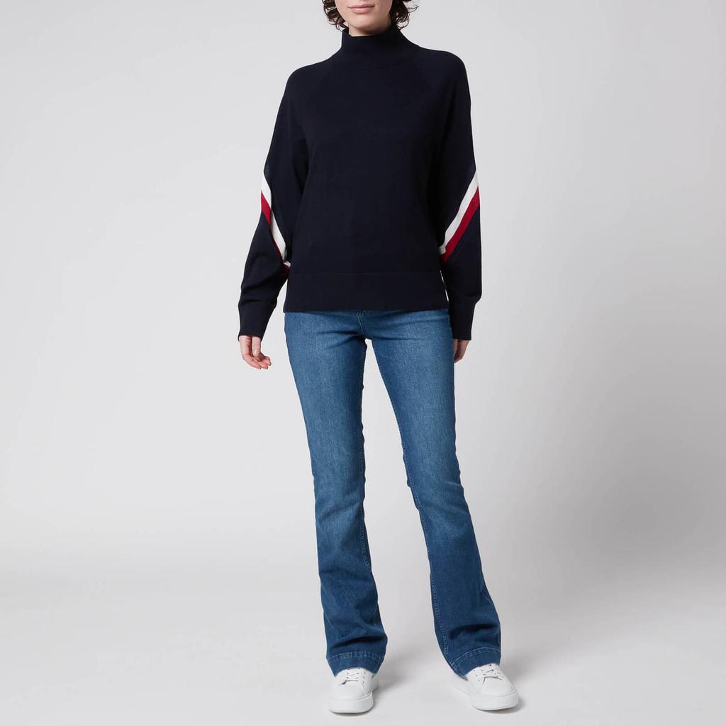 Tommy Hilfiger Women's Global Stripe Mock-Neck Sweatshirt - Desert Sky商品第3张图片规格展示