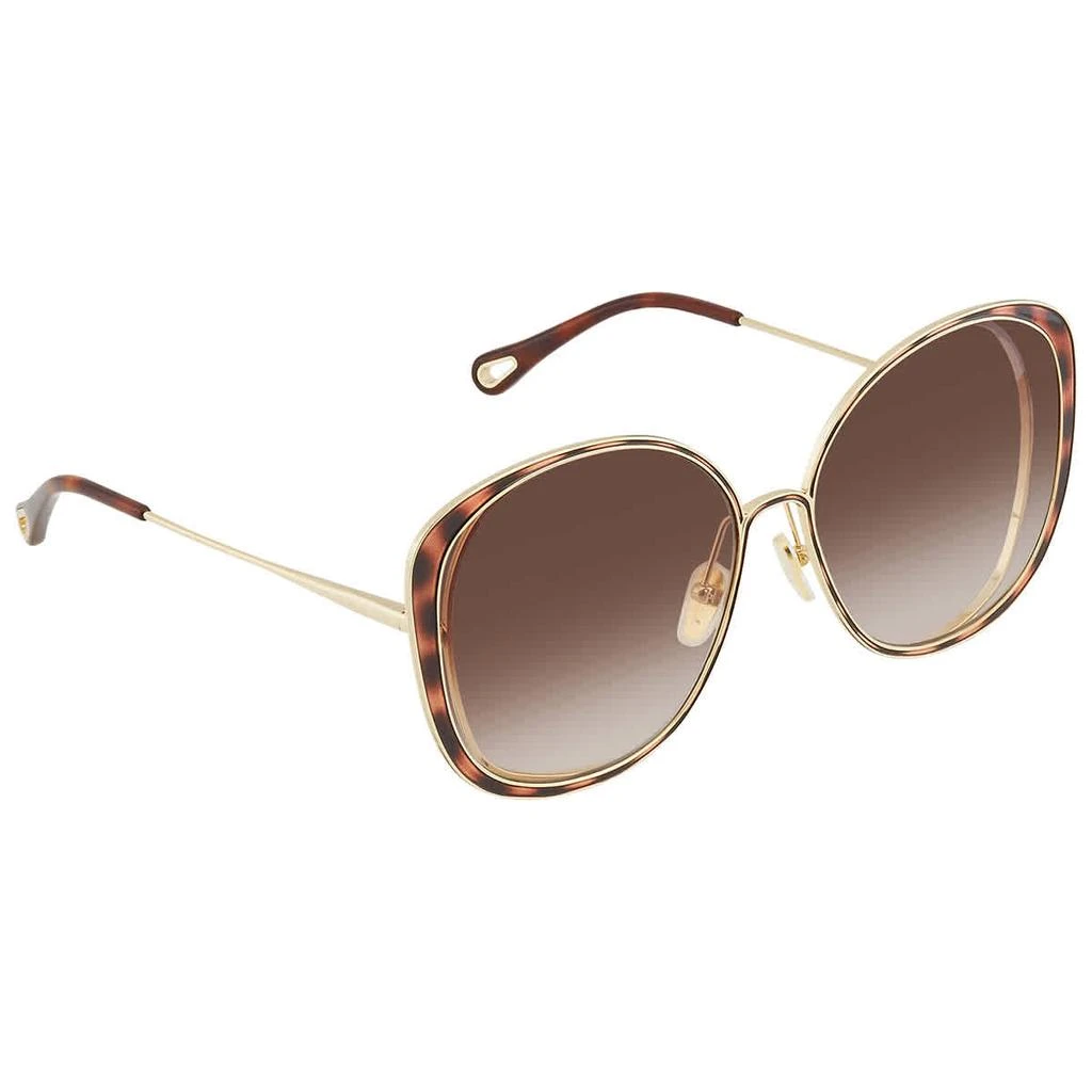 商品Chloé|Chloe Brown Gradient Cat Eye Ladies Sunglasses CH0036S 002 63,价格¥1736,第1张图片