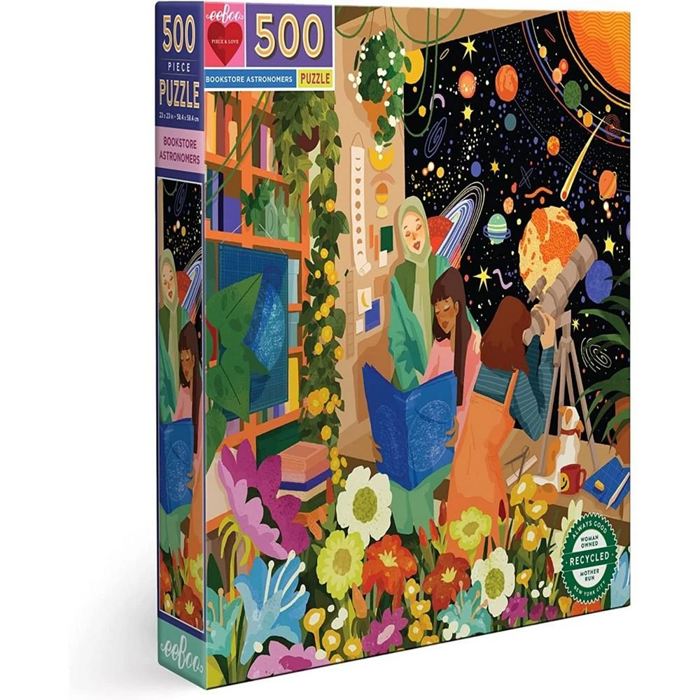 商品Eeboo|Piece and Love Bookstore Astronomers 500 Piece Adult Square Jigsaw Puzzle,价格¥165,第1张图片