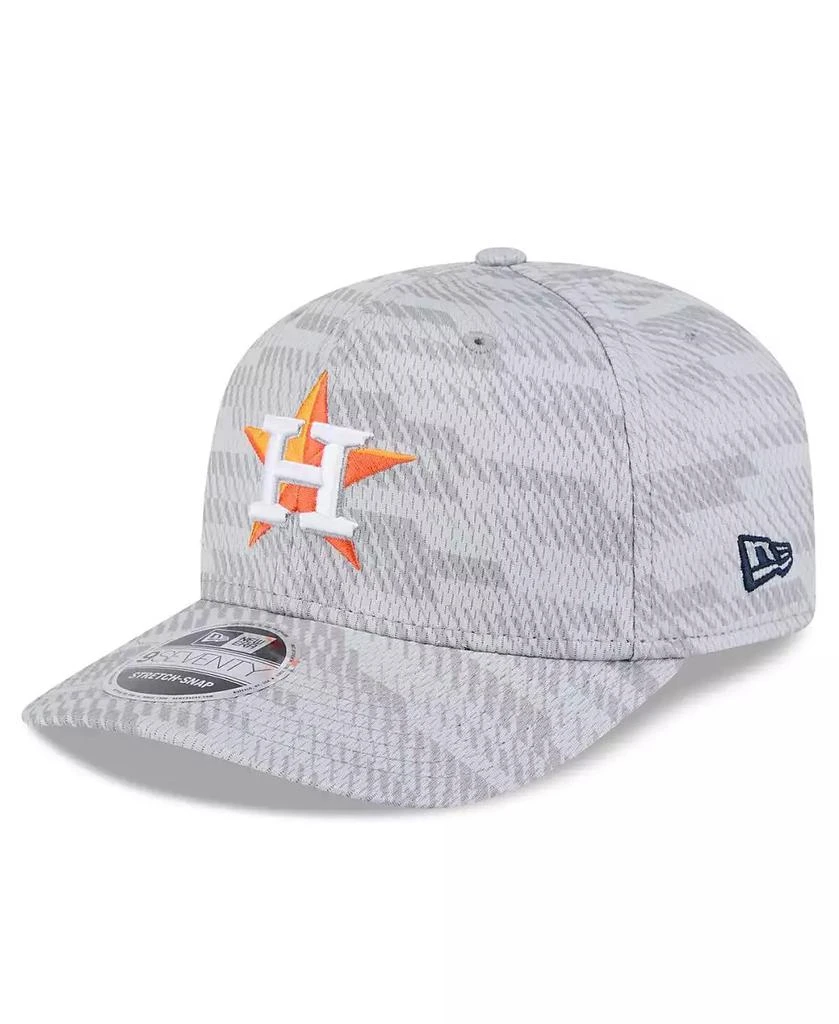 商品New Era|Men's Gray Houston Astros 2025 MLB Clubhouse 9SEVENTY Stretch-Snap Hat,价格¥336,第3张图片详细描述