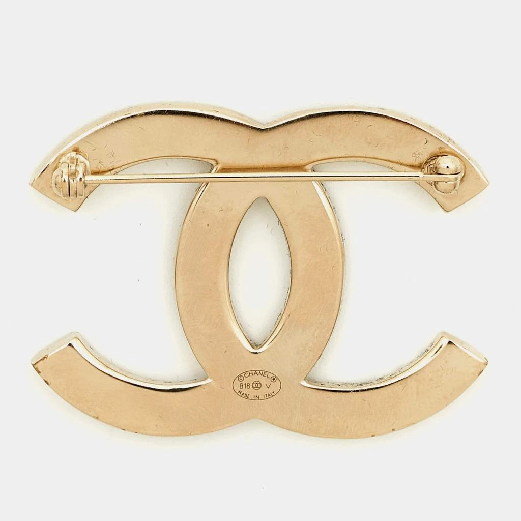 商品[二手商品] Chanel|Chanel CC Crystals Gold Tone Brooch,价格¥4702,第2张图片详细描述