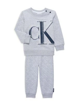 商品Calvin Klein|​Baby Boy’s 2-Piece Quilted Crewneck & Joggers Set,价格¥158,第1张图片