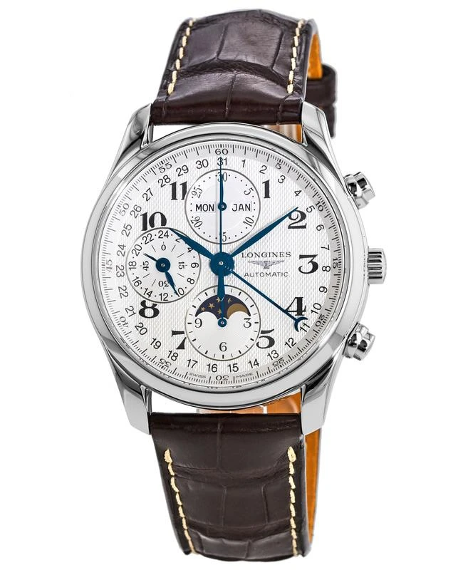 商品Longines|Longines Master Collection Moonphase 40mm Chronograph Leather Strap Men's Watch L2.673.4.78.3,价格¥18356,第1张图片