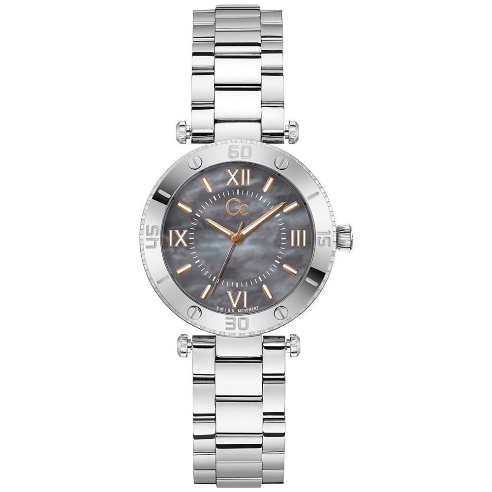 商品GUESS|Gc Muse Women's Swiss Silver-Tone Stainless Steel Bracelet Watch 34mm,价格¥2414,第1张图片