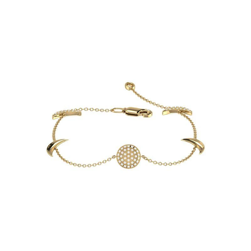 商品LuvMyJewelry|Moonlit Diamond Bracelet In 14K Yellow Gold Vermeil On Sterling Silver,价格¥2257,第1张图片