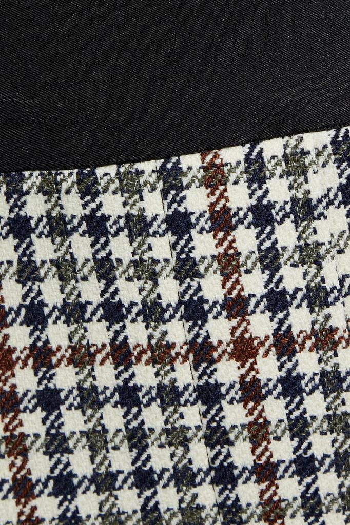 商品Oscar de la Renta|Faille-paneled houndstooth wool-tweed tapered pants,价格¥1457,第6张图片详细描述
