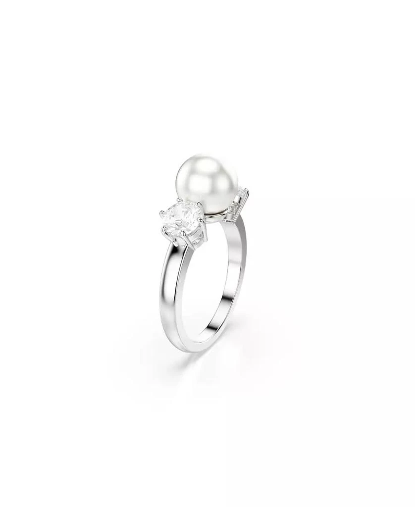 商品Swarovski|Crystal Pearl, Round Cut, White, Rhodium Plated Matrix Ring,价格¥996,第2张图片详细描述